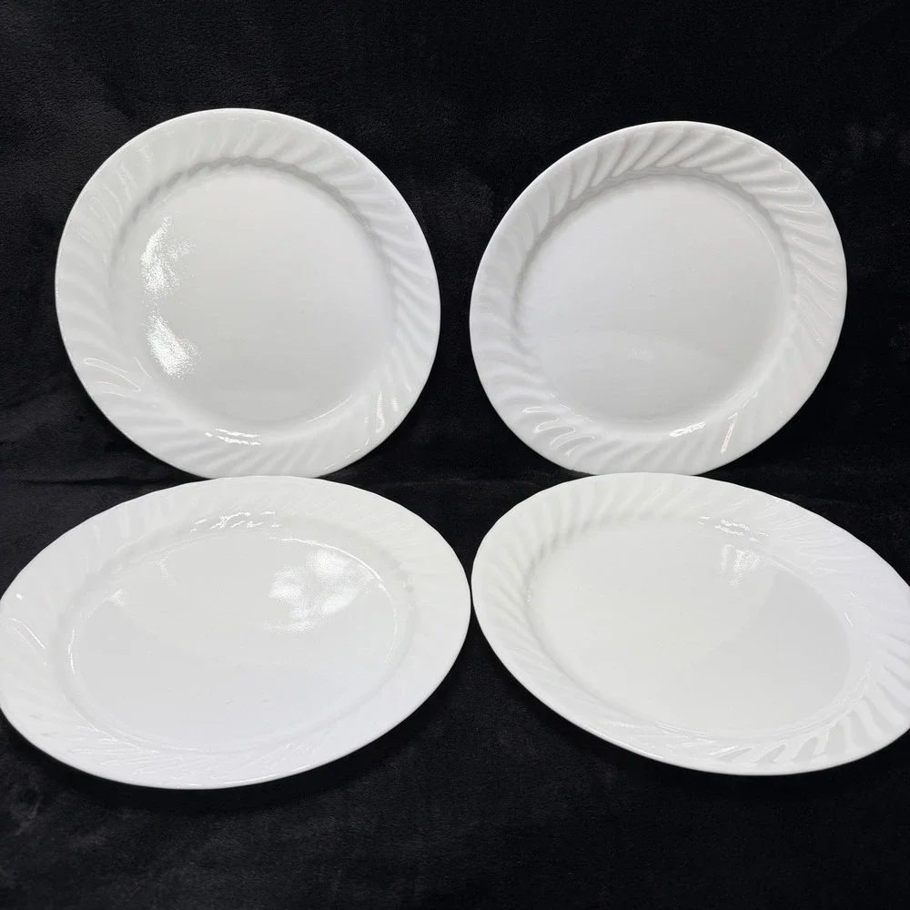 Corelle ENHANCEMENTS Winter Frost White Swirl Dinner Plates‎ 10